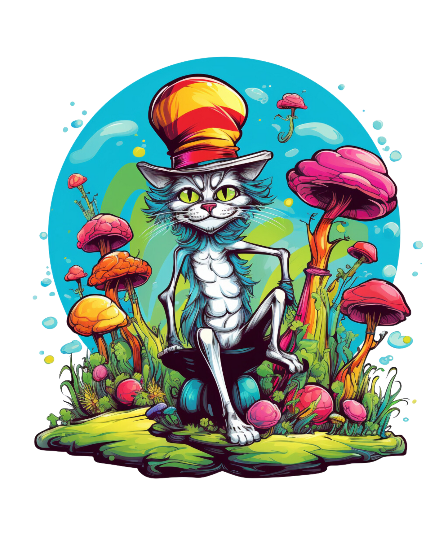 Sticker - Trippy Top Hat Cat