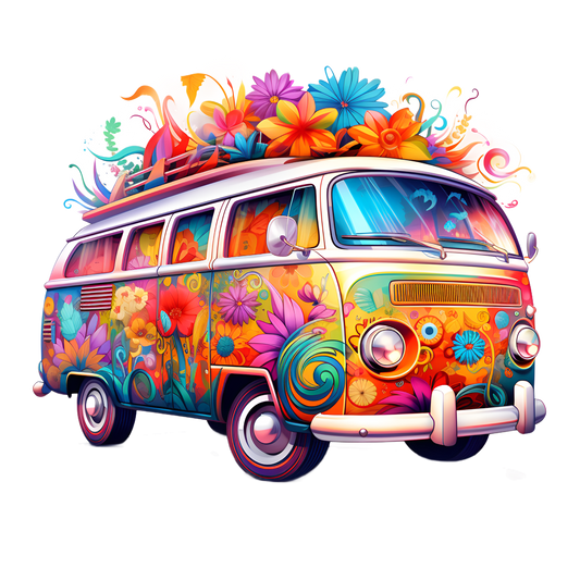 Sticker - Psychedelic Hippie Bus