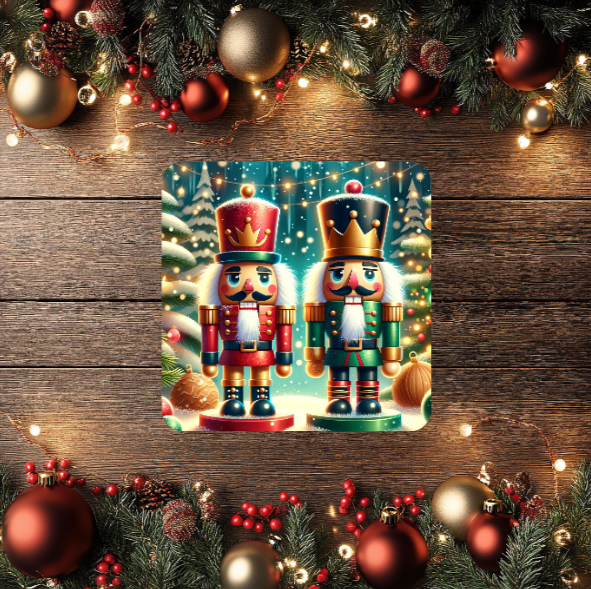 3 Inch Coaster 4PK (MDF) - Nutcrackers