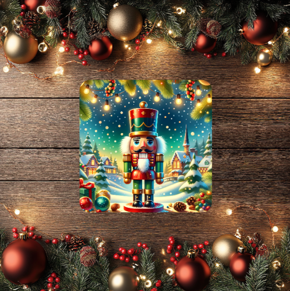 3 Inch Coaster 4PK (MDF) - Nutcrackers