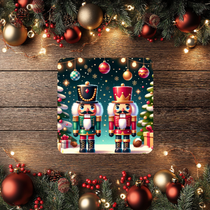 3 Inch Coaster 4PK (MDF) - Nutcrackers