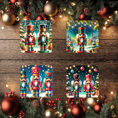 3 Inch Coaster 4PK (MDF) - Nutcrackers