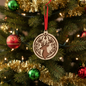 Laser Cut 2 1/2" Christmas Ornament - Depicting a Reindeer On a Light Brown Background