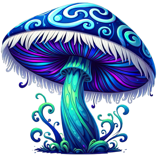 Sticker - Blue, Purple & Pink Psychedelic Mushroom